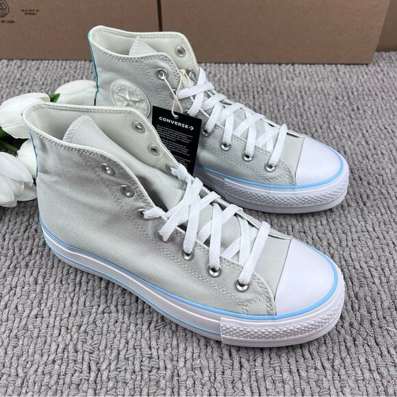 NEW Womens Size 8.5 Custom Converse High Top Platform Zebra Print Glitter Shoe - Picture 5 of 10